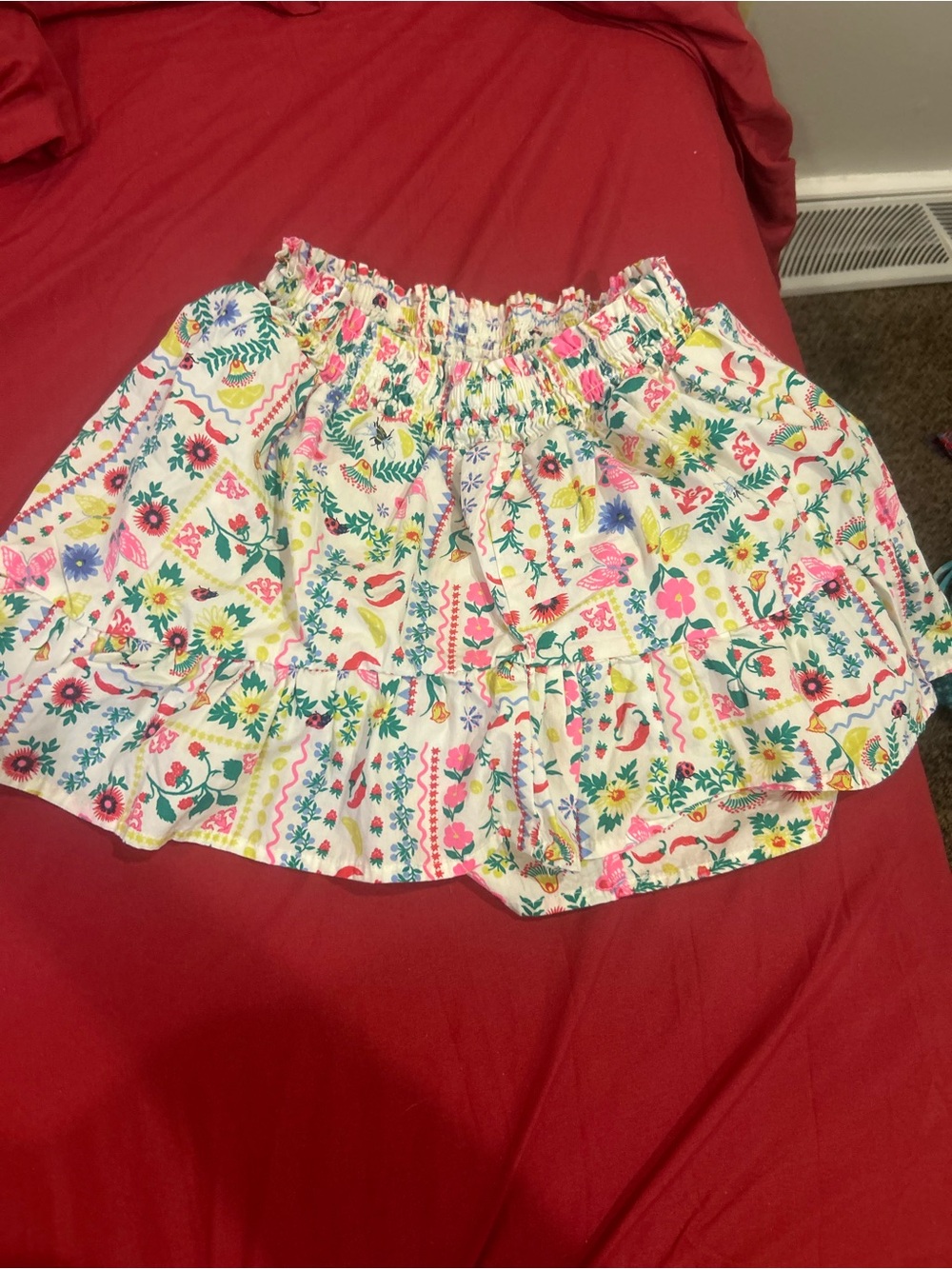 wonder nation White Floral Multicolor Tiered Skort